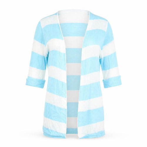 Hypr Womens Blue Striped  Shrug Jumper Size S
