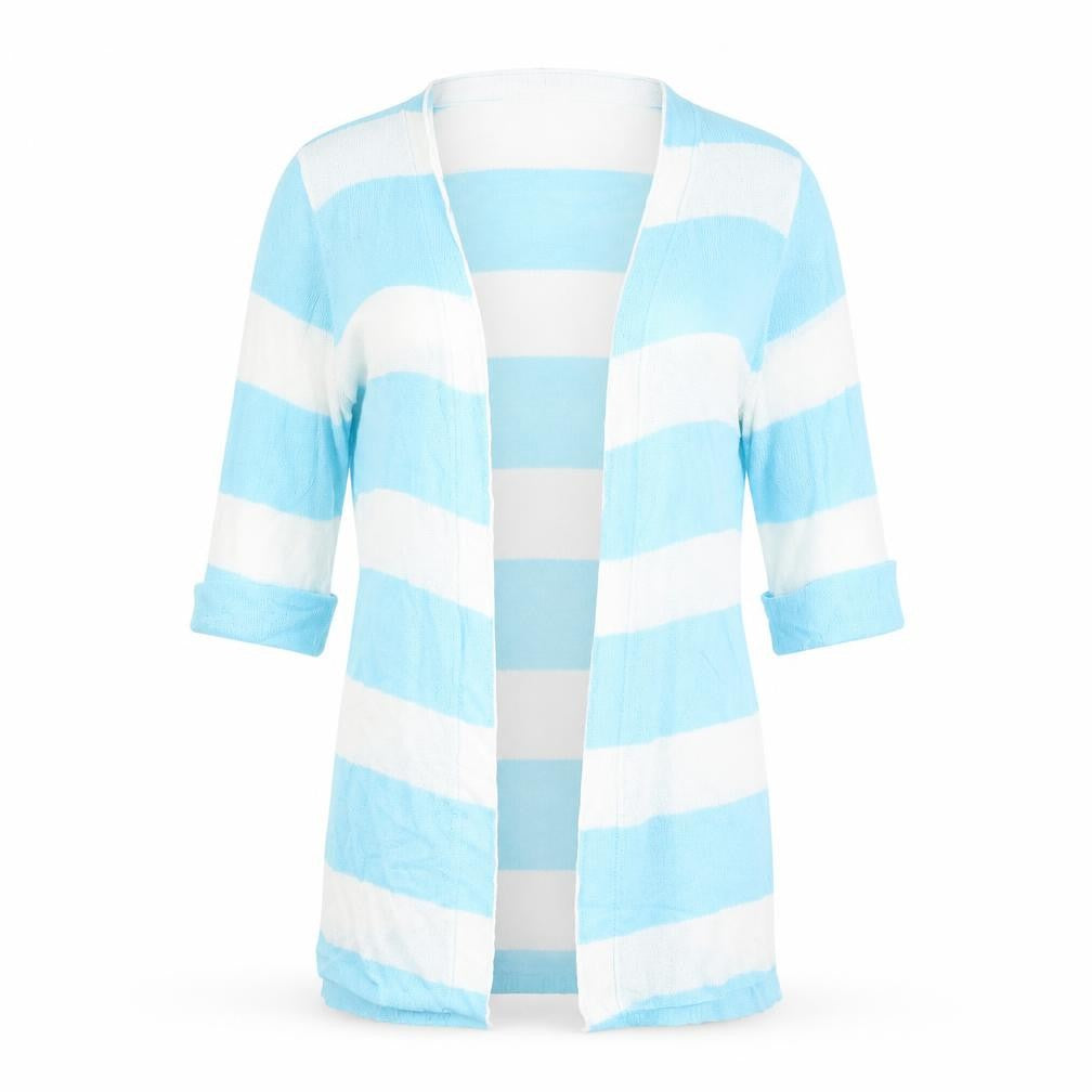Hypr Womens Blue Striped  Shrug Jumper Size S