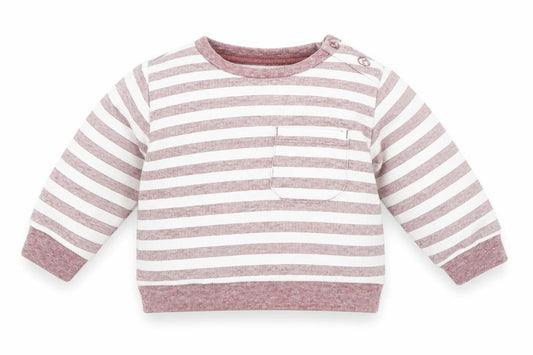 Front view of Matalan Baby White Striped jumper, size 3-6, Months