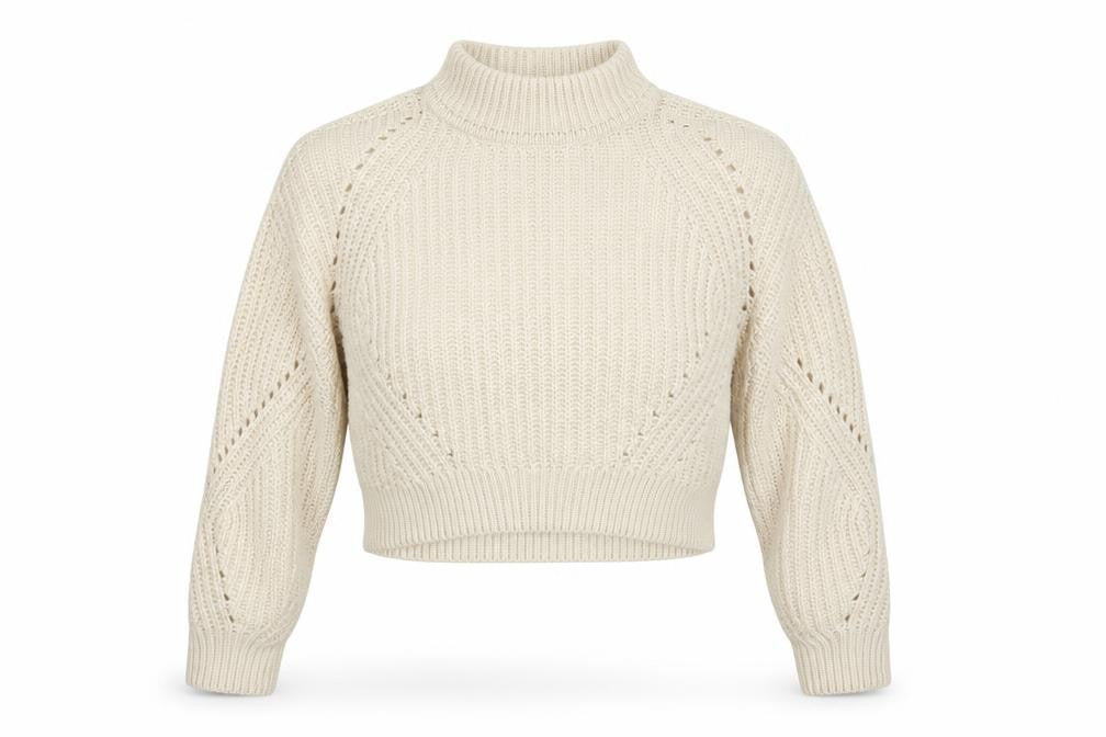 Front view of H&M women’s white jumper, size M
