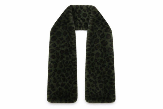 Front view of Preworn women’s green animal print shawl/wrap