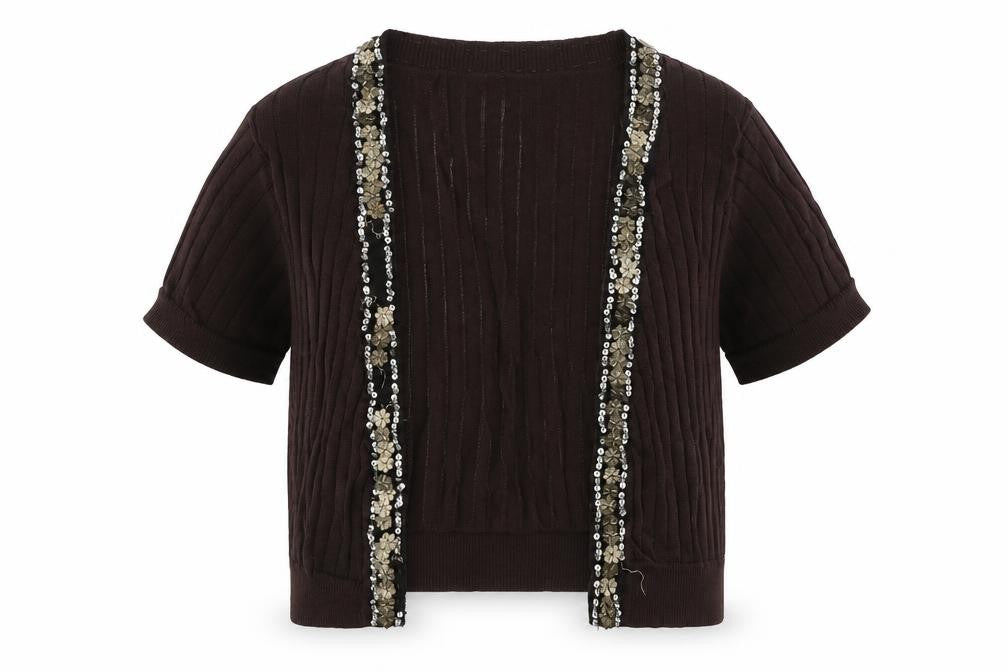 Front view of Clanline girls’ brown cape jumper, size 12-13, years