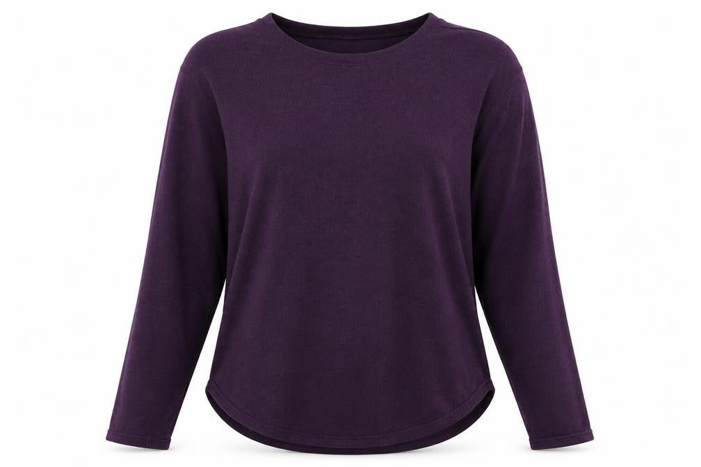 Front view of Felina women’s purple jumper, size S