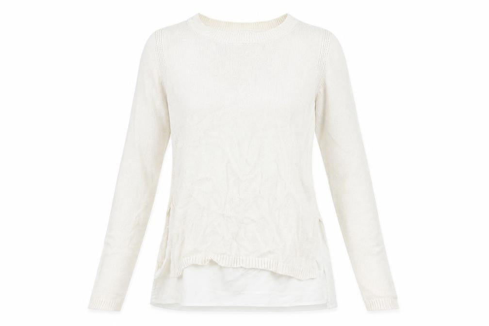 Front view of Just Jeans women’s white jumper, size XS