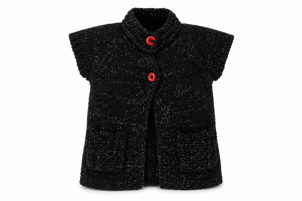 EthelAustin Girls Black  Knit Jacket Coatigan Size 5-6 Years