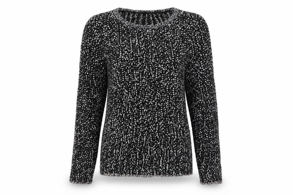 Front view of Marks & Spencer women’s black knit jumper, size UK 12