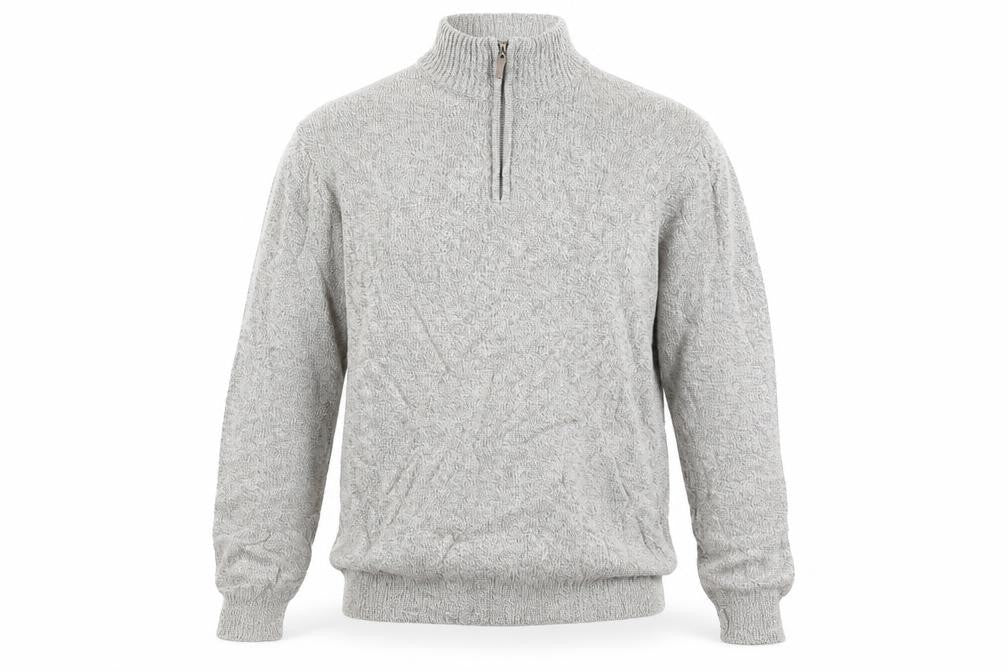 Front view of Cedarwood State men’s grey jumper, size XL