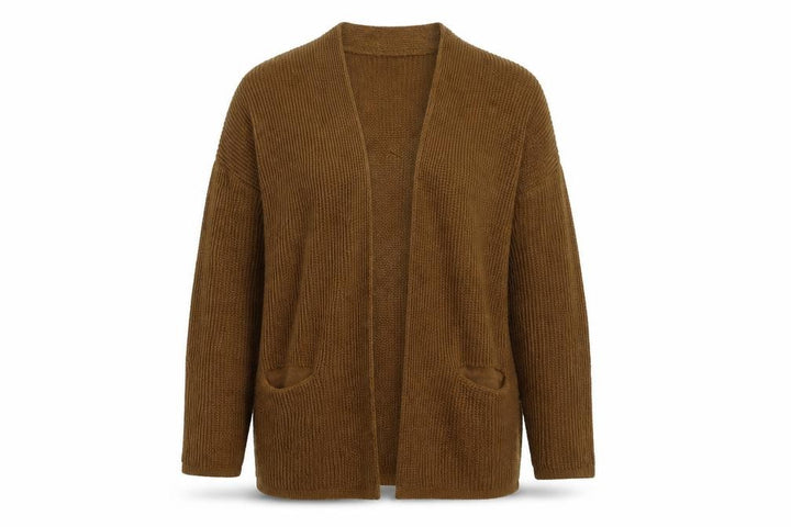 Pull&Bear Womens Brown Knit Jacket Coatigan Size S