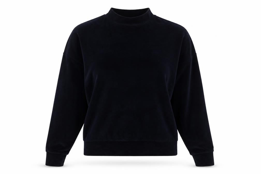 Topshop Womens Blue  Velvet Pullover Sweatshirt Size 6