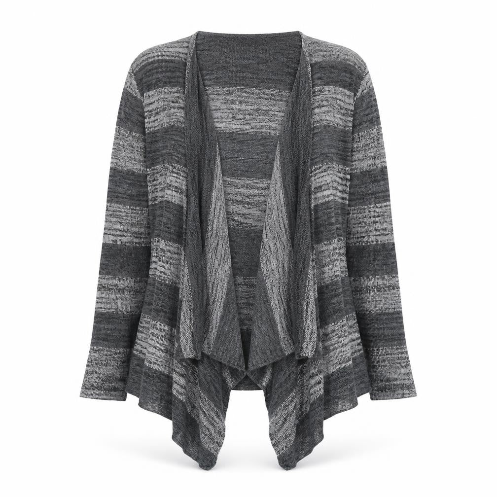 Front view of Vindictive women’s grey cardigan jumper, size M