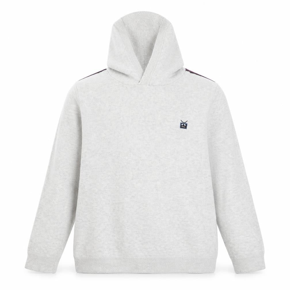 Front view of Next girls’ grey striped jumper, size 7, years