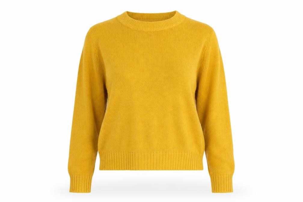 Front view of Divided by H&M women’s yellow jumper, size M