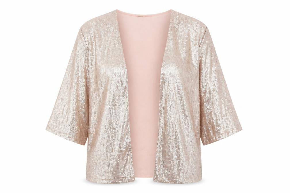 Front view of F&F women’s gold jacket blazer, size UK 6