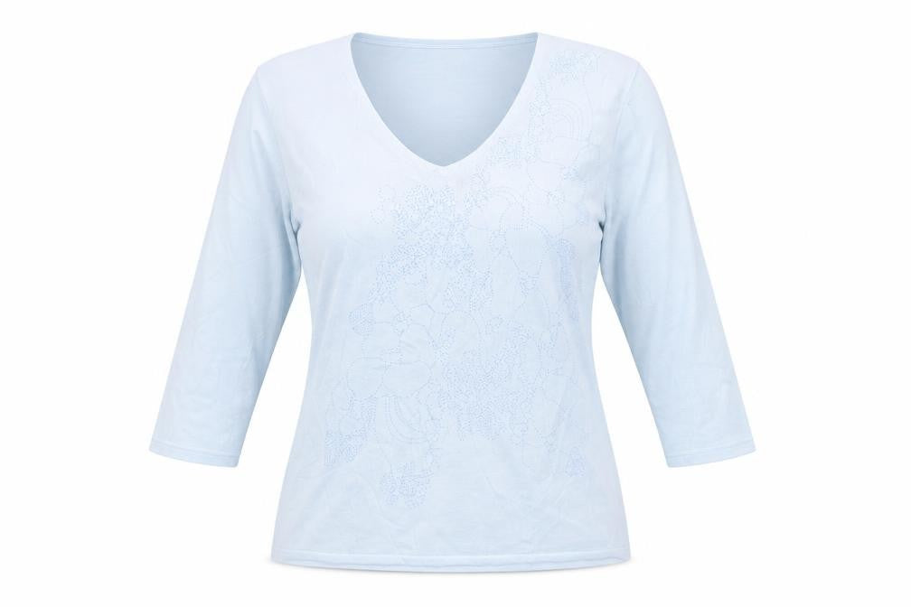 ROWLANDS Womens Blue Floral  Pullover Jumper Size L  - Floral embroidery