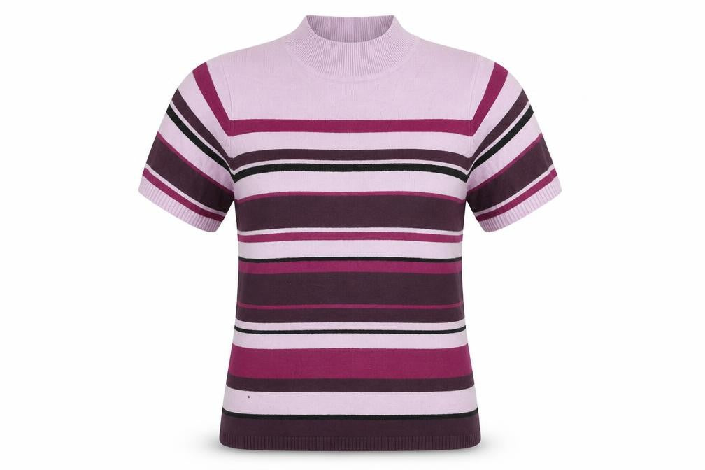 Essentials Womens Purple Striped  Pullover Jumper Size 14