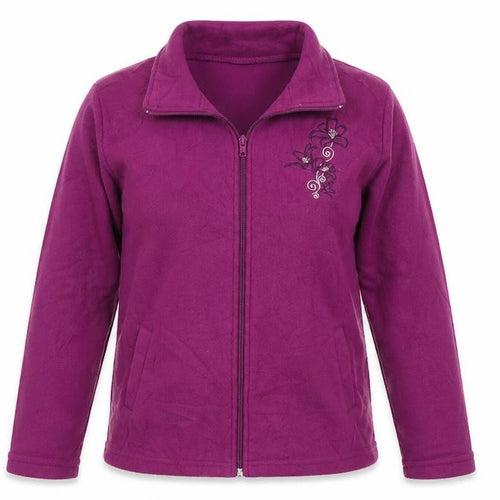 Anna De Lancay Womens Purple Floral  Full Zip Jumper Size M