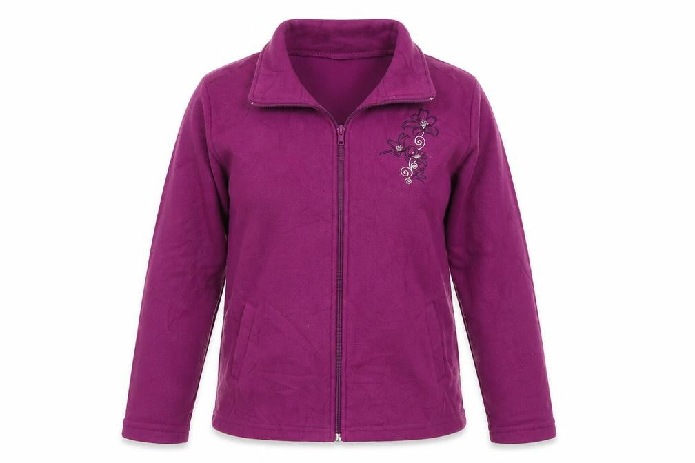 Anna De Lancay Womens Purple Floral  Full Zip Jumper Size M