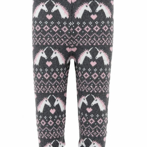 Preworn Girls Grey Fair Isle  Capri Leggings Size 12 Months  - Tights