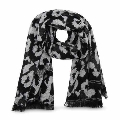 Preworn Unisex Grey Animal Print   Shawl/Wrap   - Leopard print