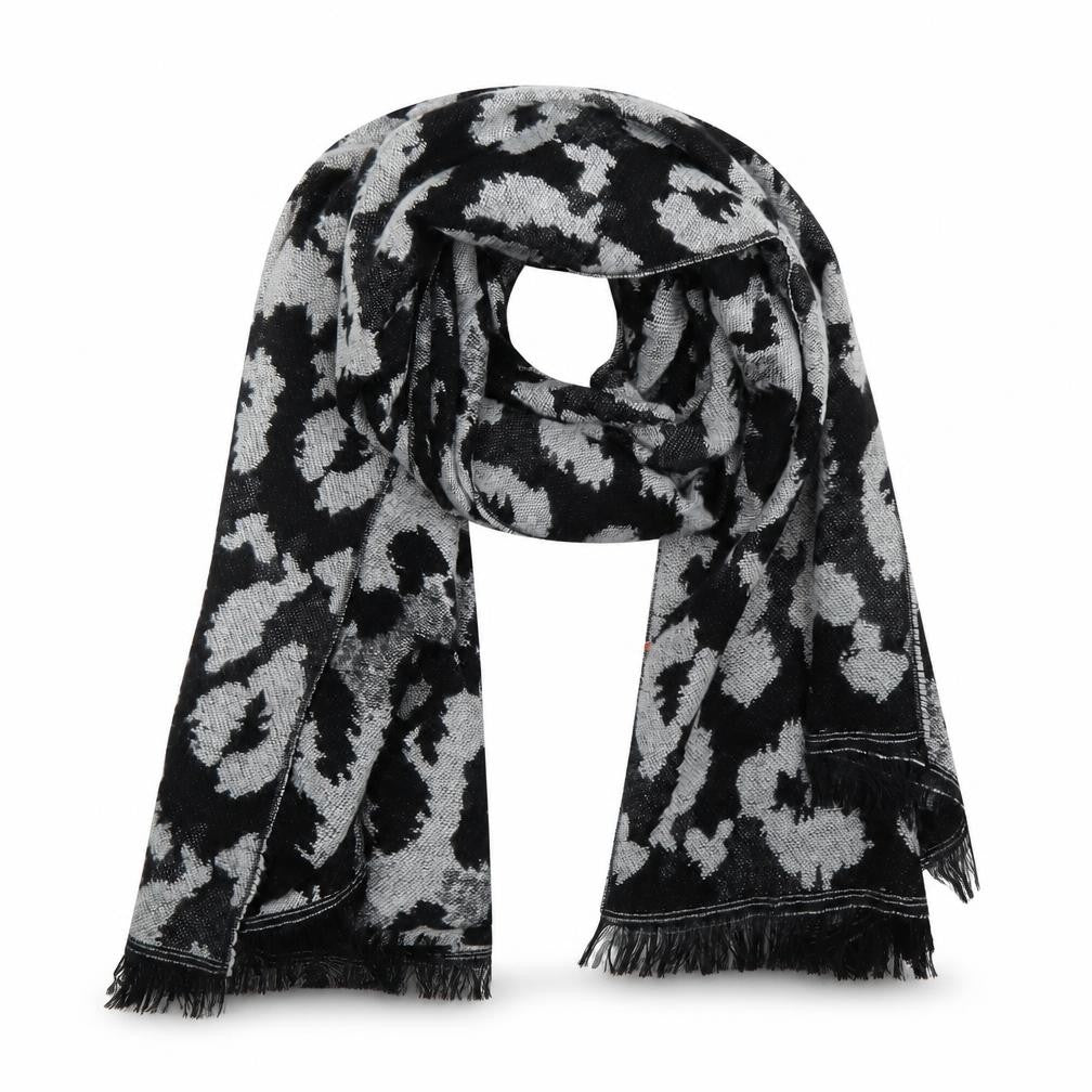Preworn Unisex Grey Animal Print   Shawl/Wrap   - Leopard print