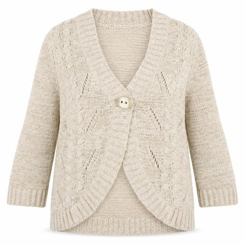 Made with Love Womens Beige   Cardigan Jumper Size 14