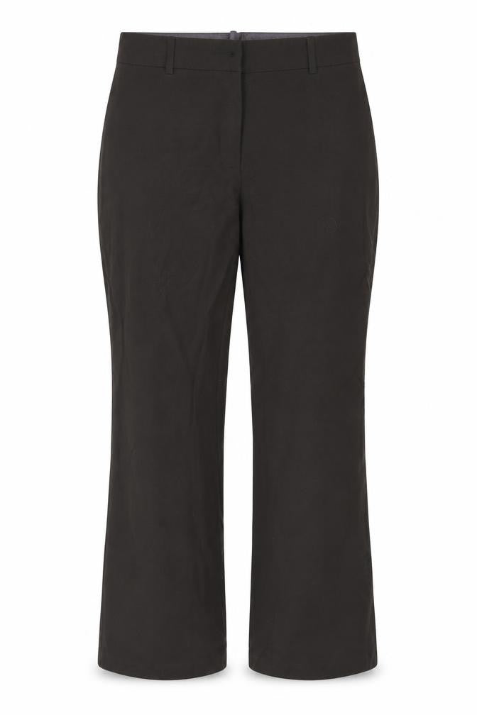 Front view of Marks & Spencer women’s brown trousers, size UK 12, 24-inch leg