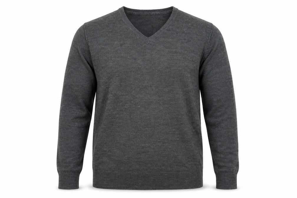 Front view of Twisted Soul men’s grey jumper, size XL