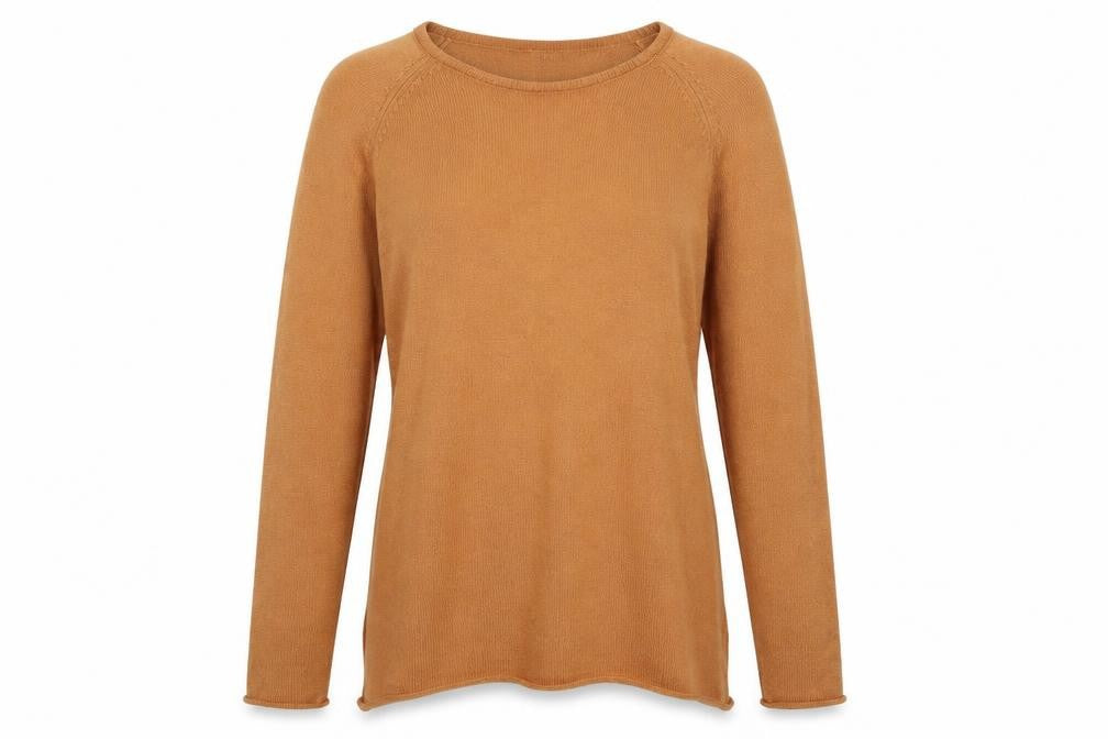 Front view of H&M women’s yellow jumper, size L