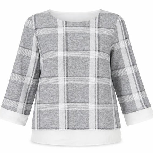 Wallis Womens Grey Check  Pullover Jumper Size 10