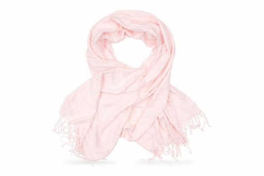 Front view of Preworn women’s pink shawl/wrap