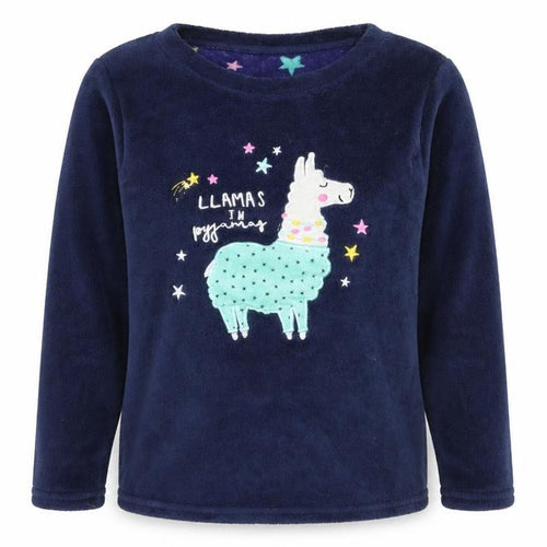 Just Like You Womens Blue Geometric  Top Pyjama Top Size S  - llama