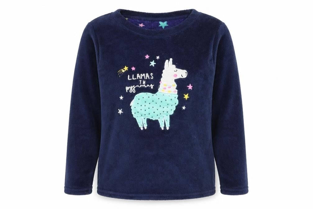 Just Like You Womens Blue Geometric  Top Pyjama Top Size S  - llama