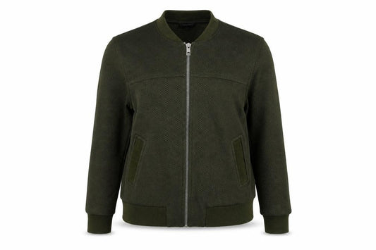 Front view of Topshop women’s green jacket, size UK 10