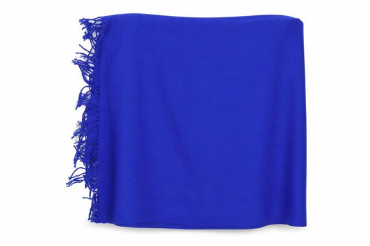 Front view of Preworn women’s blue shawl/wrap