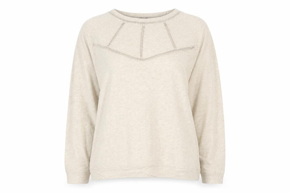 Front view of H&M women’s beige jumper, size L