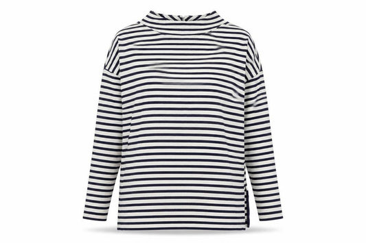 Front view of Tu women’s multicoloured striped jumper, size UK 12