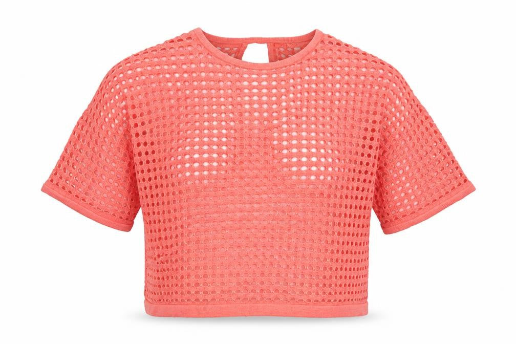 Front view of River Island women’s orange jumper, size S, - cropped