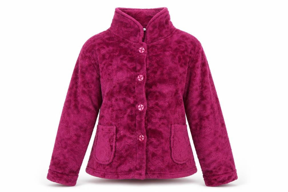 Front view of Lady Olga women’s purple jacket, size UK 10