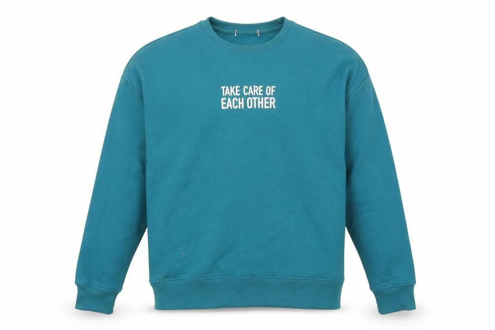 Front view of Primark men’s blue jumper, size L