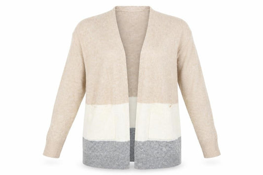 Front view of F&F women’s pink striped jacket, size L