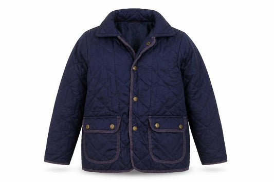 Front view of Souls Glory boys’ blue puffer jacket jacket, size 7-8, years