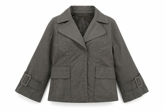 Front view of Zara women’s green jacket, size S