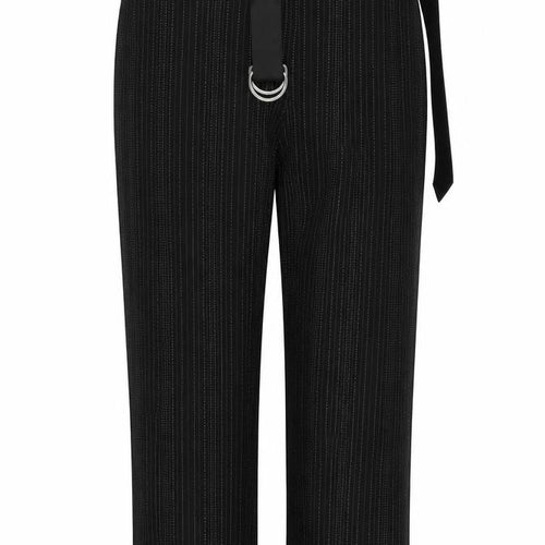 elam Womens Black Striped  Trousers  Size 42 L22 in