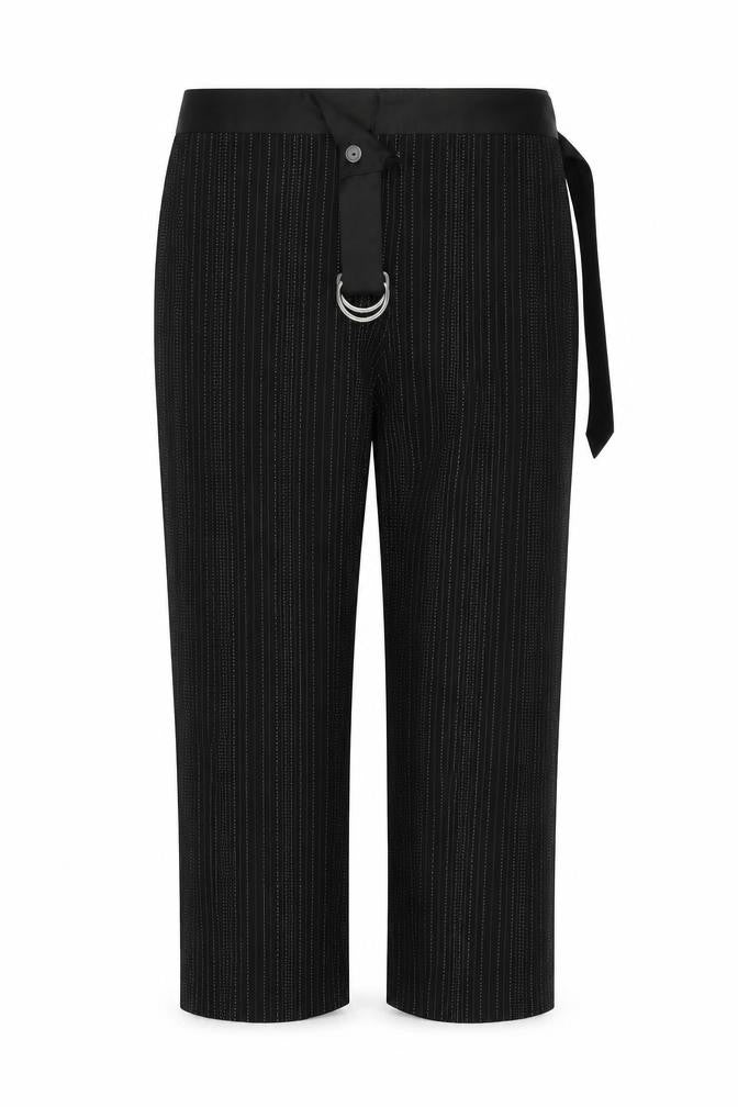 elam Womens Black Striped  Trousers  Size 42 L22 in