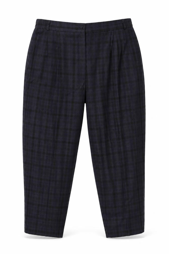 Marks and Spencer Womens Purple Check  Capri Trousers Size 32 L27 in