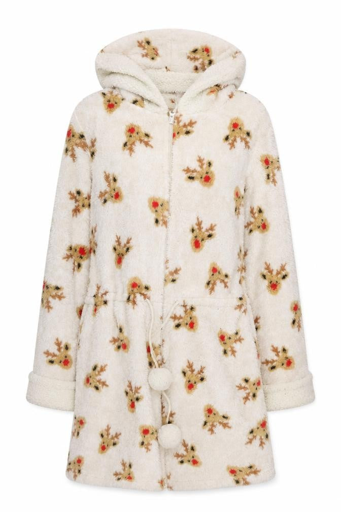 Front view of Marks & Spencer women’s white knit jacket, size UK 10