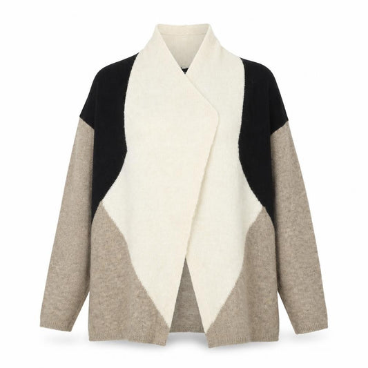 Front view of Atmosphere women’s brown knit jacket coatigan, size M