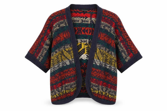 Front view of Warehouse women’s blue jacket coatigan, size M