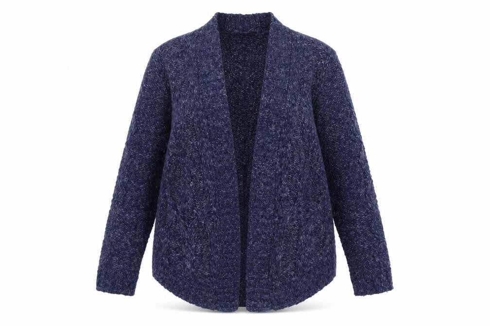 Front view of Tu women’s blue jacket coatigan, size UK 12