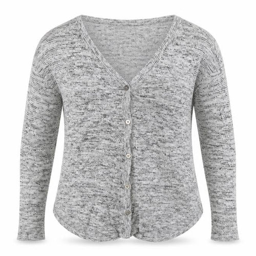 Preworn Womens Grey Striped  Cardigan Jumper Size M
